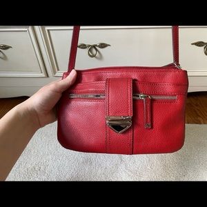 Danier Genuine Leather Red Cross Body Purse